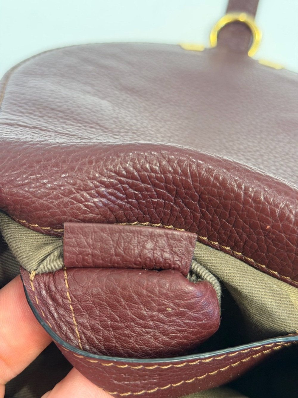 CHLOE Grained Calfskin Small Marcie Saddle Bag Dimness burgundy - Picture 10 of 10